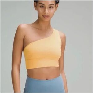 Lululemon Bend This One-Shoulder Orange Crop Top/Bra